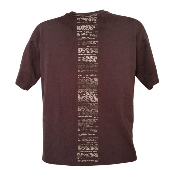 Zara 8 Brown Cropped T Shirt Zippered Pocket Athleisure Sport - Picture 3 of 7